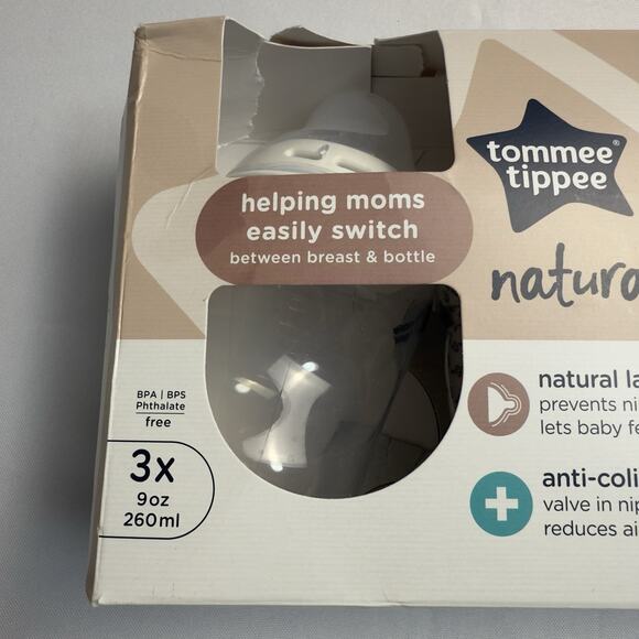 Tommee Tippee Natural Start 9 oz 260 ml Baby Bottles Slow Flow 3 Pack 0m + - Picture 5 of 7